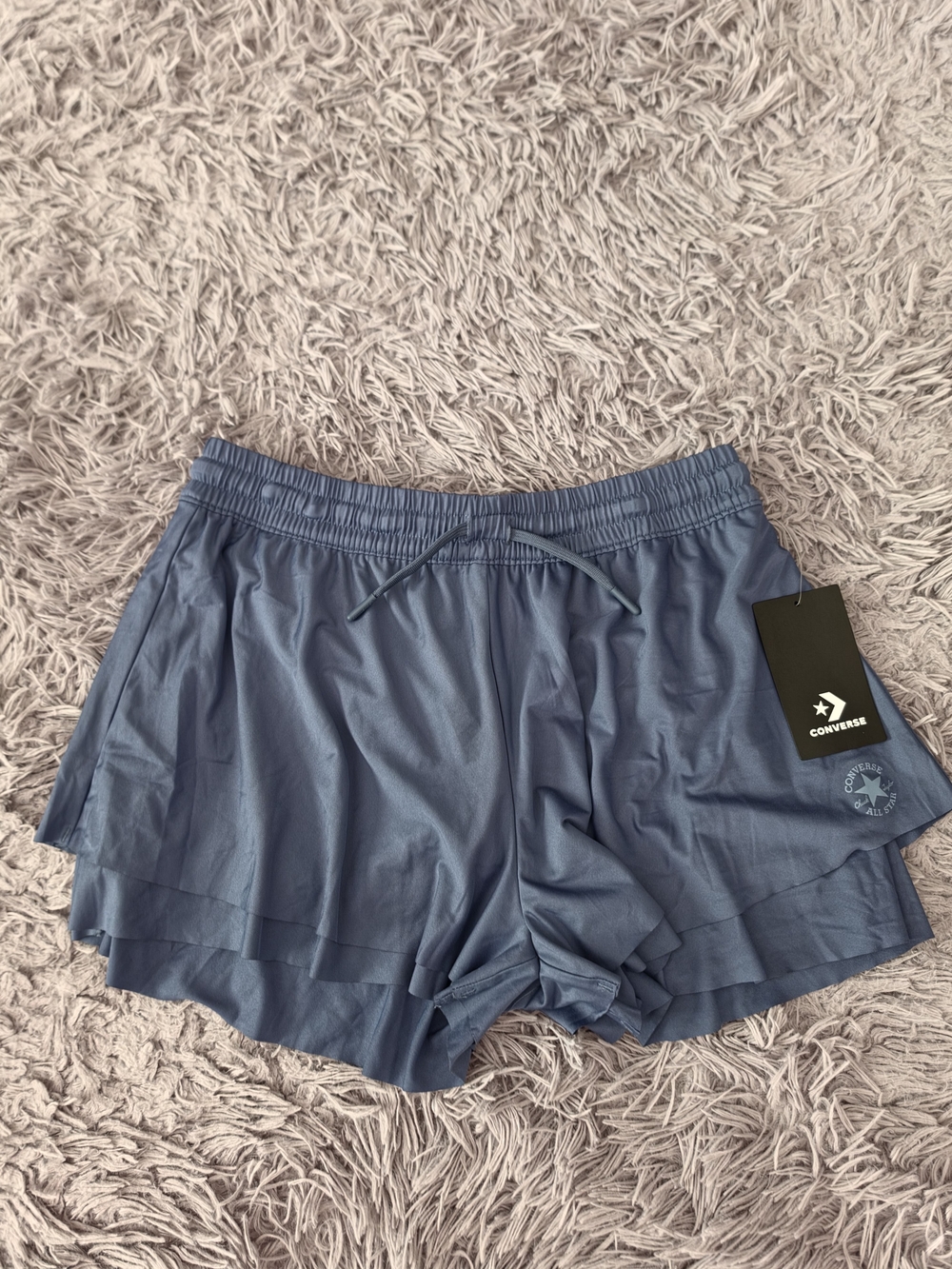 Converse Girls XL Athletic Shorts Slacker Blue Breathable Drawstring Summer